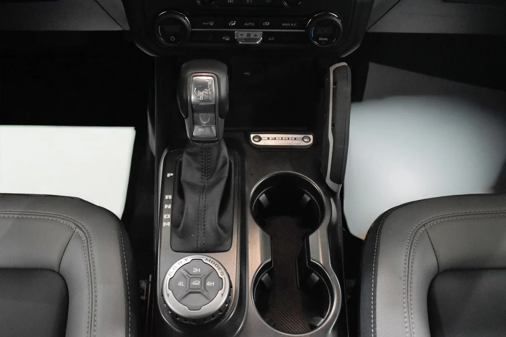 2023 Ford Bronco Outer Banks interior, center console, Dark Space Gray