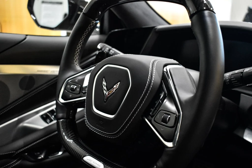 2026 Chevrolet Corvette Z06 Convertible interior, steering wheel, Jet Black