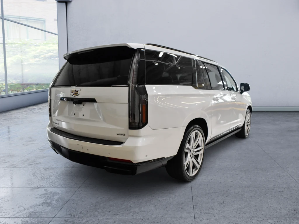 2025 Cadillac Escalade ESV Sport Platinum, rear three-quarter view, White