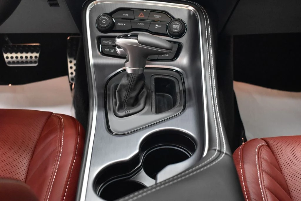2018 Dodge Challenger SRT Demon interior, center console, Demonic Red/Black