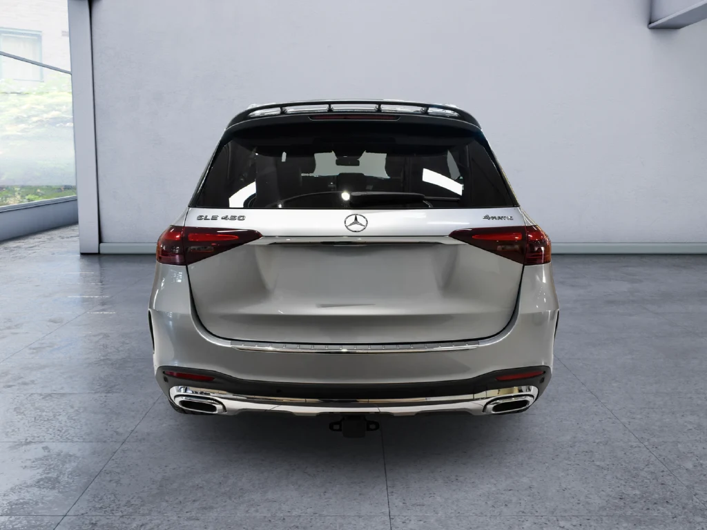 2024 Mercedes-Benz GLE 450 4MATIC, rear three-quarter view, Silver