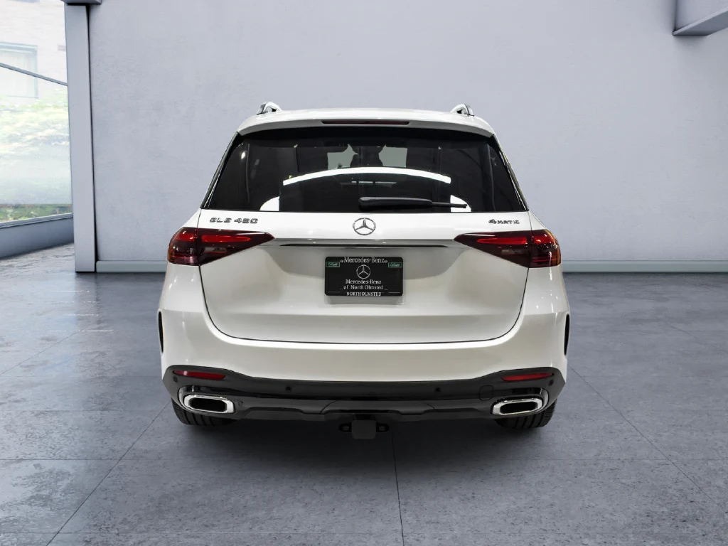 2026 Mercedes-Benz GLE 450 4MATIC, rear three-quarter view, White