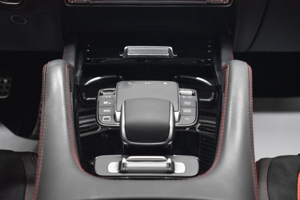 2025 Mercedes-AMG GLE 63 S 4MATIC+ Coupe interior, center console, Classic Red/Black