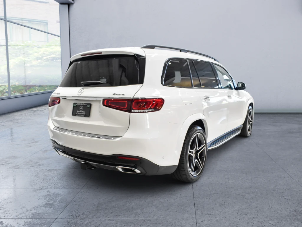 2022 Mercedes-Benz GLS 450 4MATIC, rear three-quarter view, White