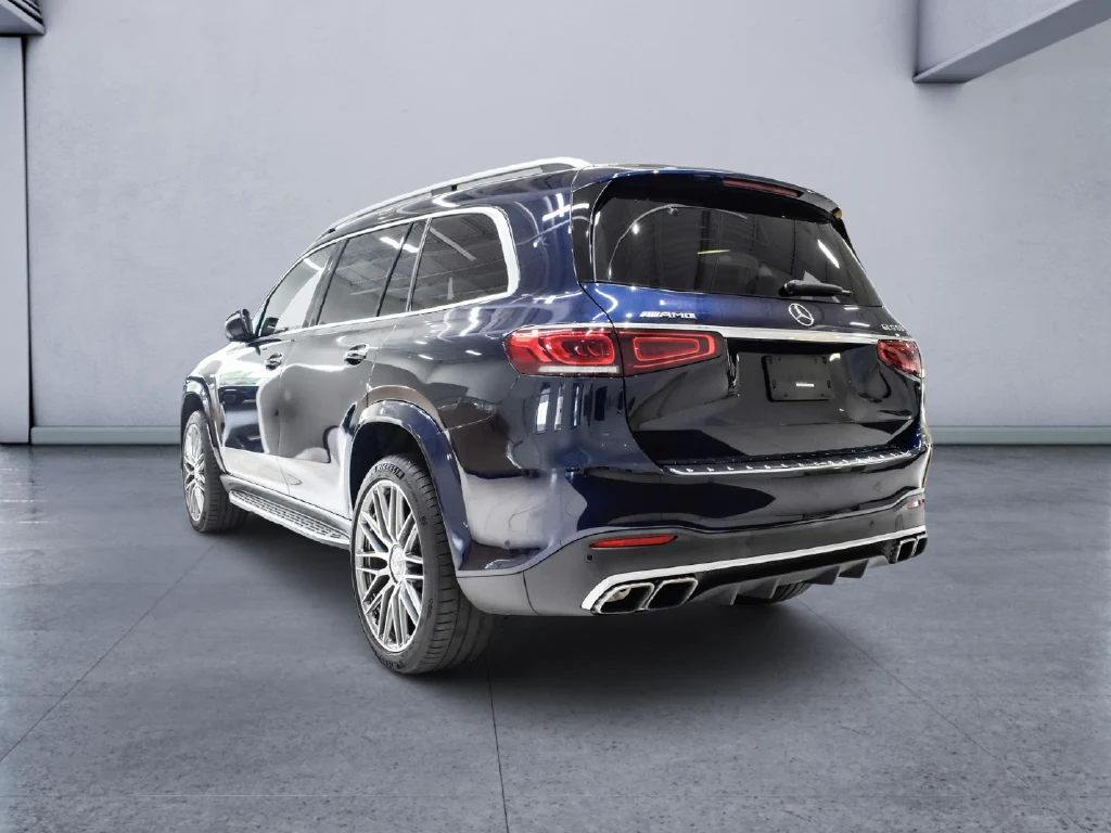 2022 Mercedes-AMG GLS 63 4MATIC+, rear three-quarter view, Blue