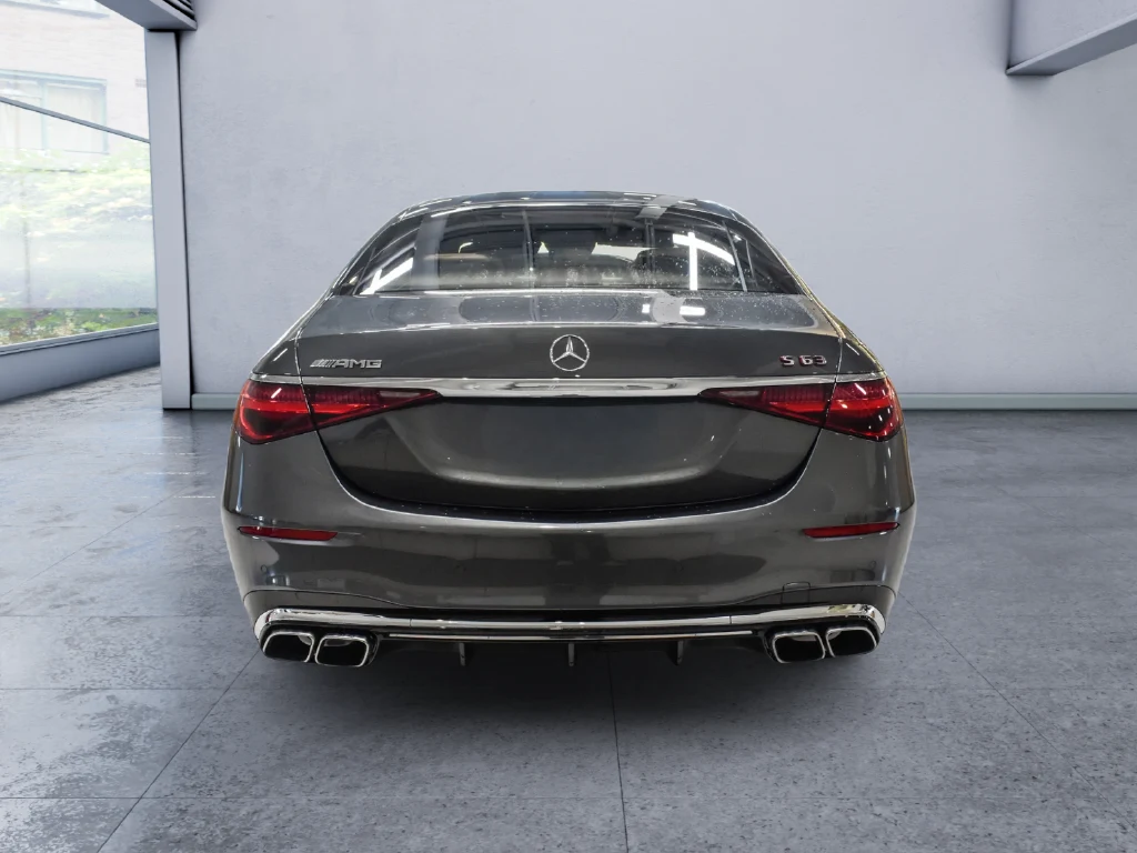 2024 Mercedes-AMG S 63 E PERFORMANCE, rear three-quarter view, Grey