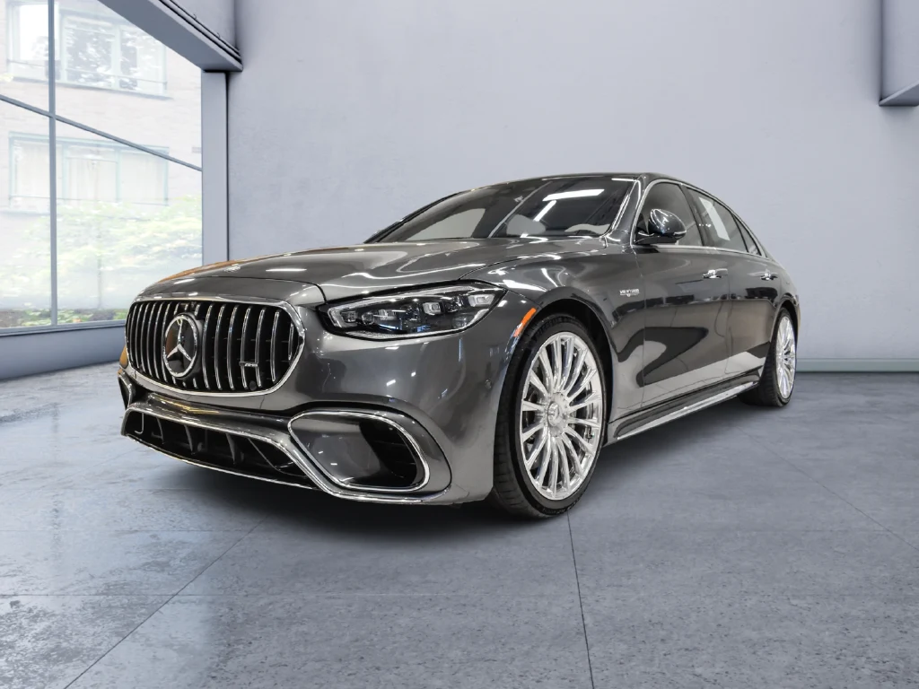 2024 Mercedes-AMG S 63 E PERFORMANCE for sale, front three-quarter view, Grey