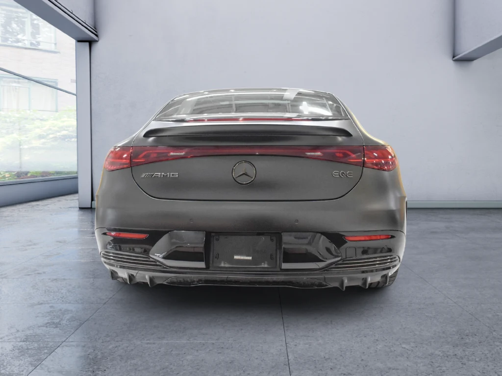 2025 Mercedes-AMG EQE 4MATIC+ Sedan, rear three-quarter view, Grey