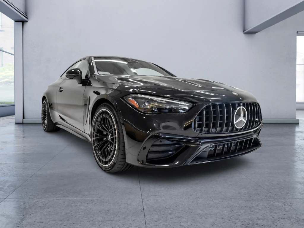 2025 Mercedes-AMG CLE 53 4MATIC+ Coupe for sale, front three-quarter view, Black