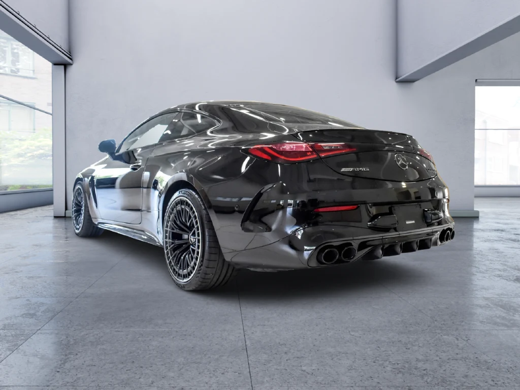 2025 Mercedes-AMG CLE 53 4MATIC+ Coupe, rear three-quarter view, Black