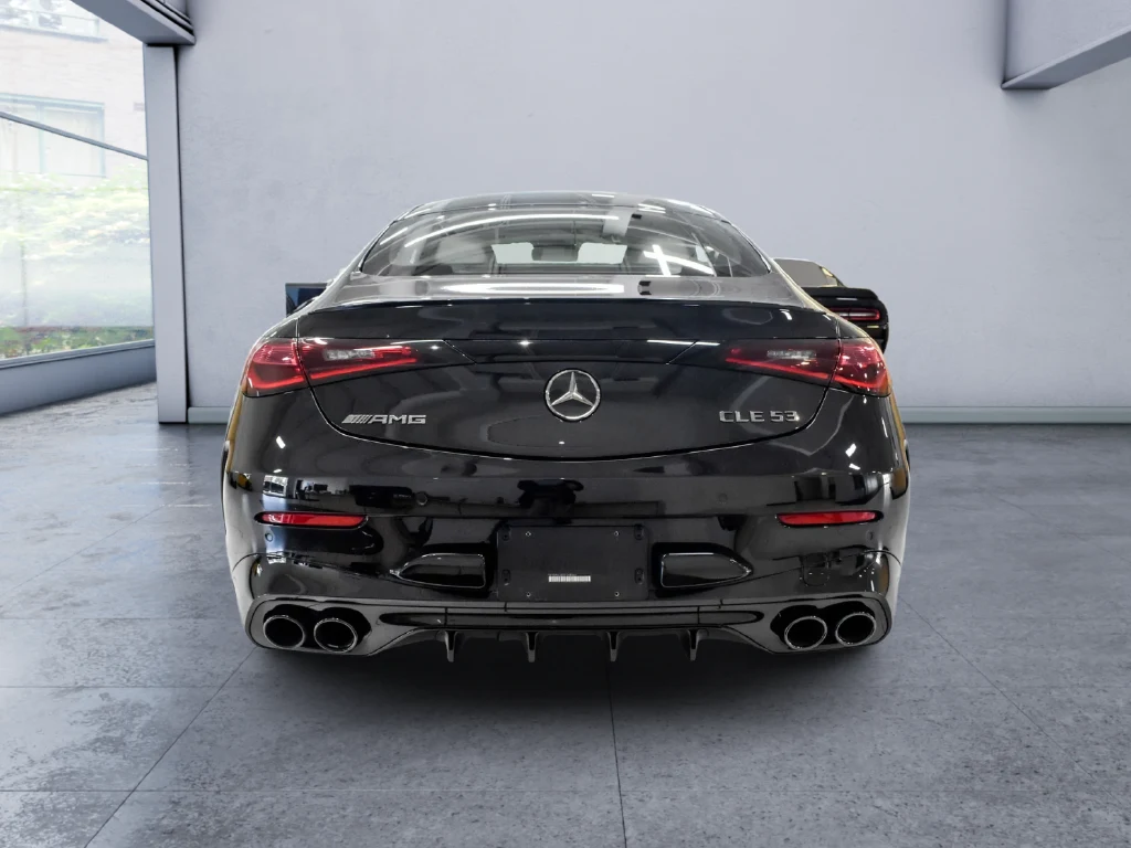 2025 Mercedes-AMG CLE 53 4MATIC+ Coupe, rear three-quarter view, Black