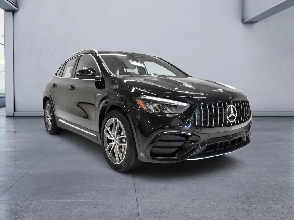 2025 Mercedes-AMG GLA 35 4MATIC for sale, front three-quarter view, Black