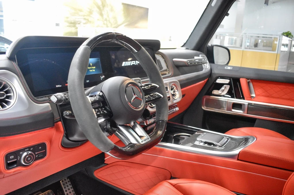 2025 Mercedes-AMG G 63 interior, dashboard, Red Pepper/Black