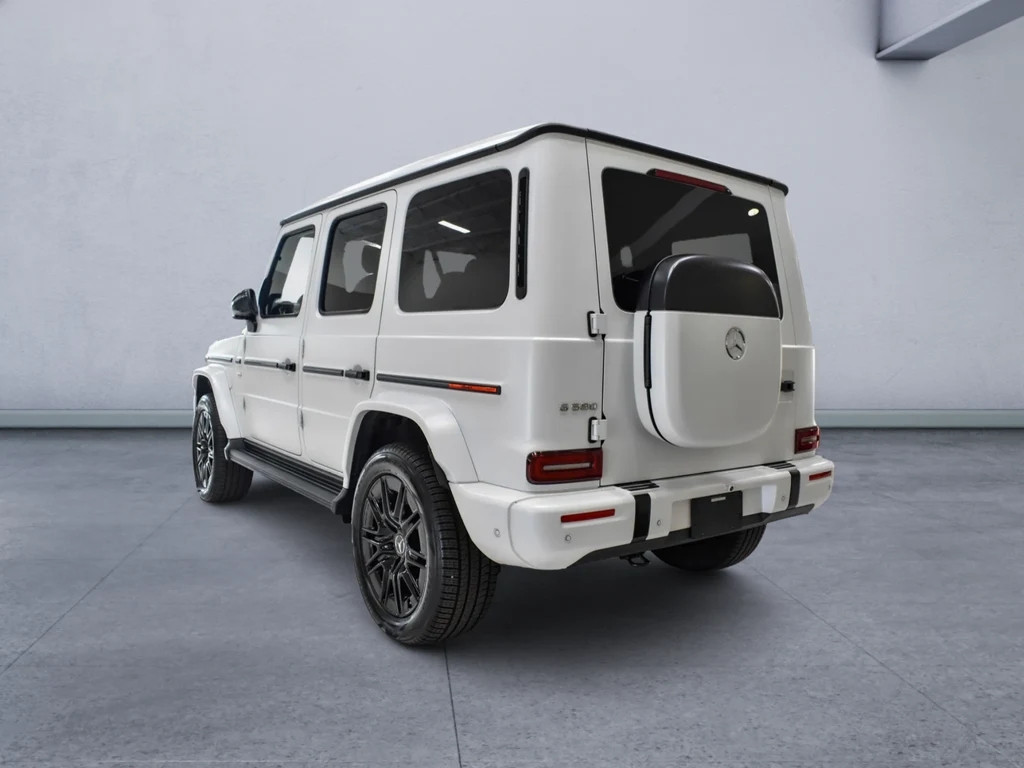 2025 Mercedes-Benz G 580 with EQ Technology, rear three-quarter view, White