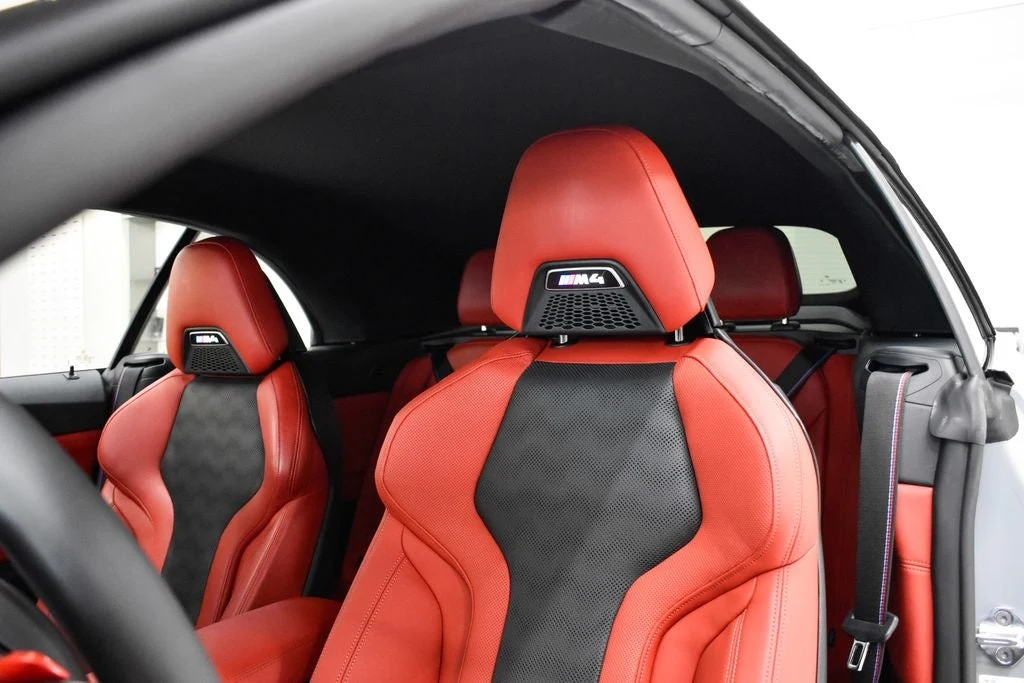2024 BMW M4 Competition Convertible interior, seats, Fiona Red/Black