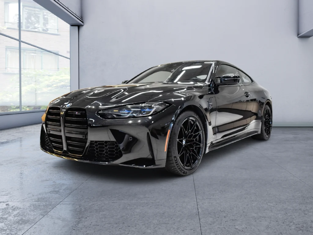 2024 BMW M4 Competition for sale, front three-quarter view, Black
