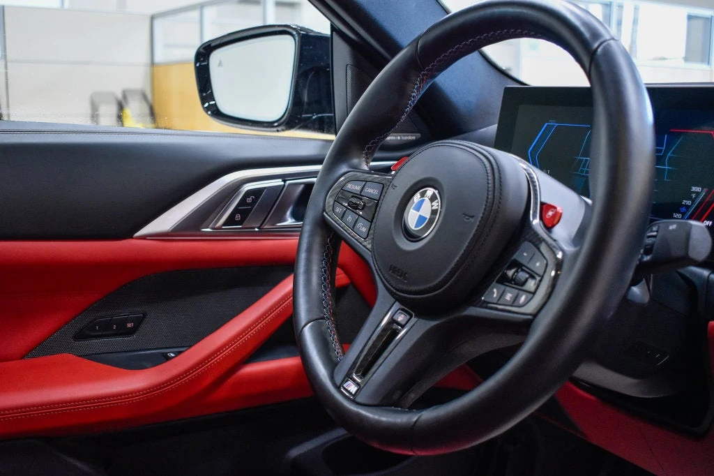 2024 BMW M4 Competition interior, Fiona Red/Black
