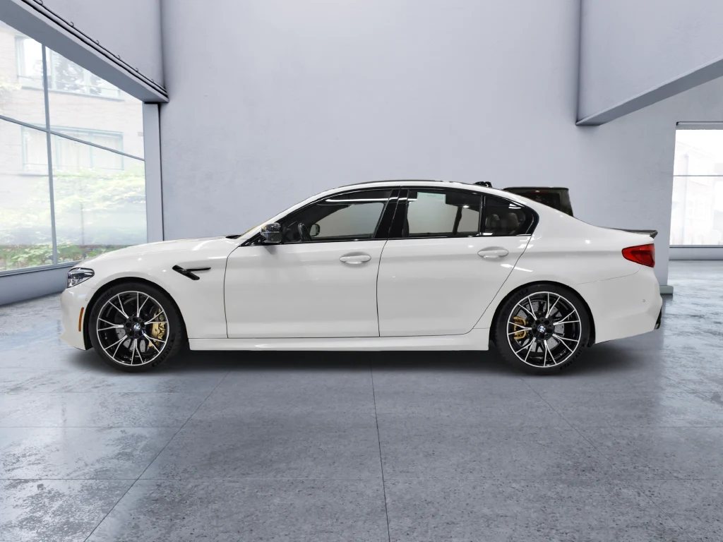 2019 BMW M5 Competition, side profile, White