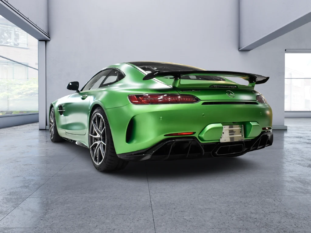 2018 Mercedes-AMG GT R, rear three-quarter view, Green