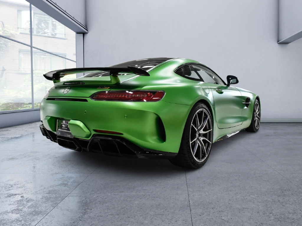 2018 Mercedes-AMG GT R, rear three-quarter view, Green