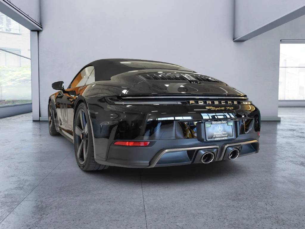2026 Porsche 911 Spirit 70, rear three-quarter view, Black