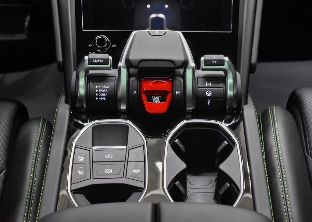 2023 Lamborghini Urus S interior, center console, Nero Ade