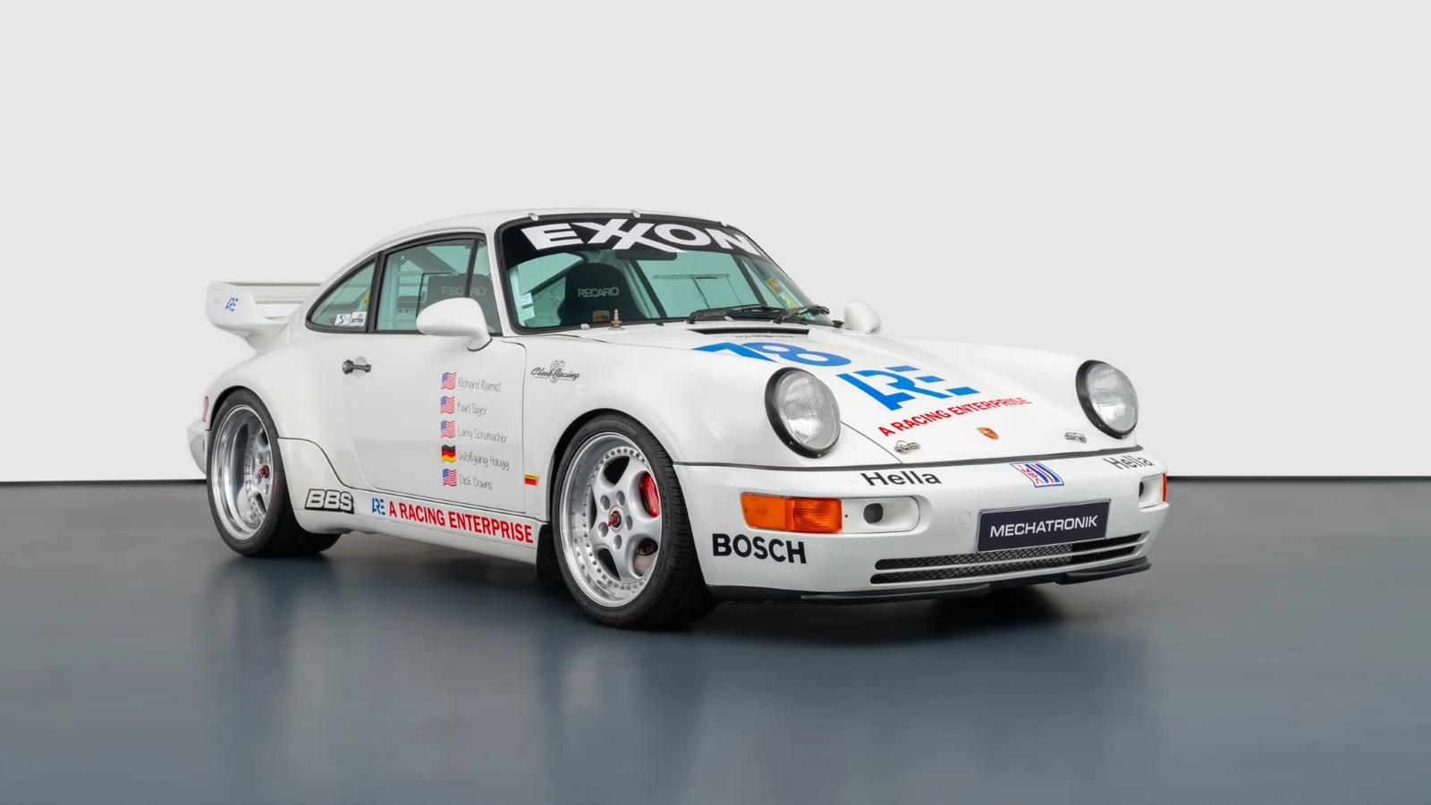 Grand Prix White Porsche 911 Carrera RSR 3.8 (964), full front three-quarter view