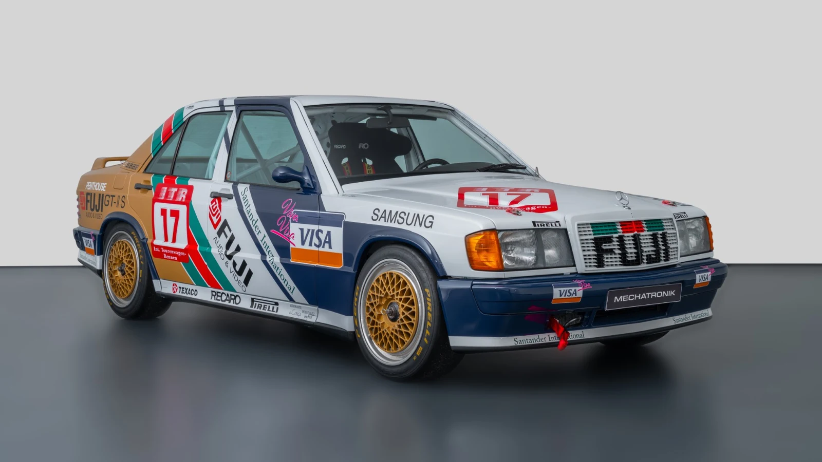 White Mercedes-Benz 190 E 2.3-16 DTM, full front three-quarter view
