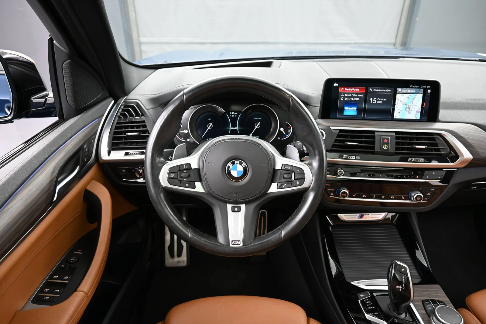 2019 BMW X3 M40i interior, dashboard, Cognac