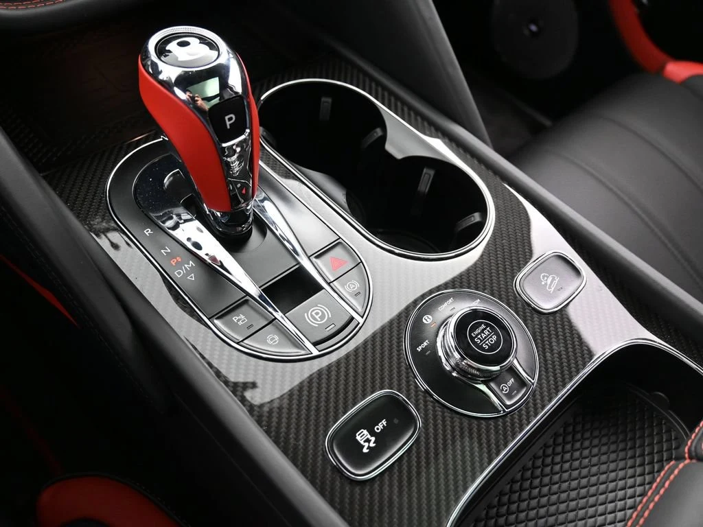 2026 Bentley Bentayga Speed interior, center console, Pillar Box Red