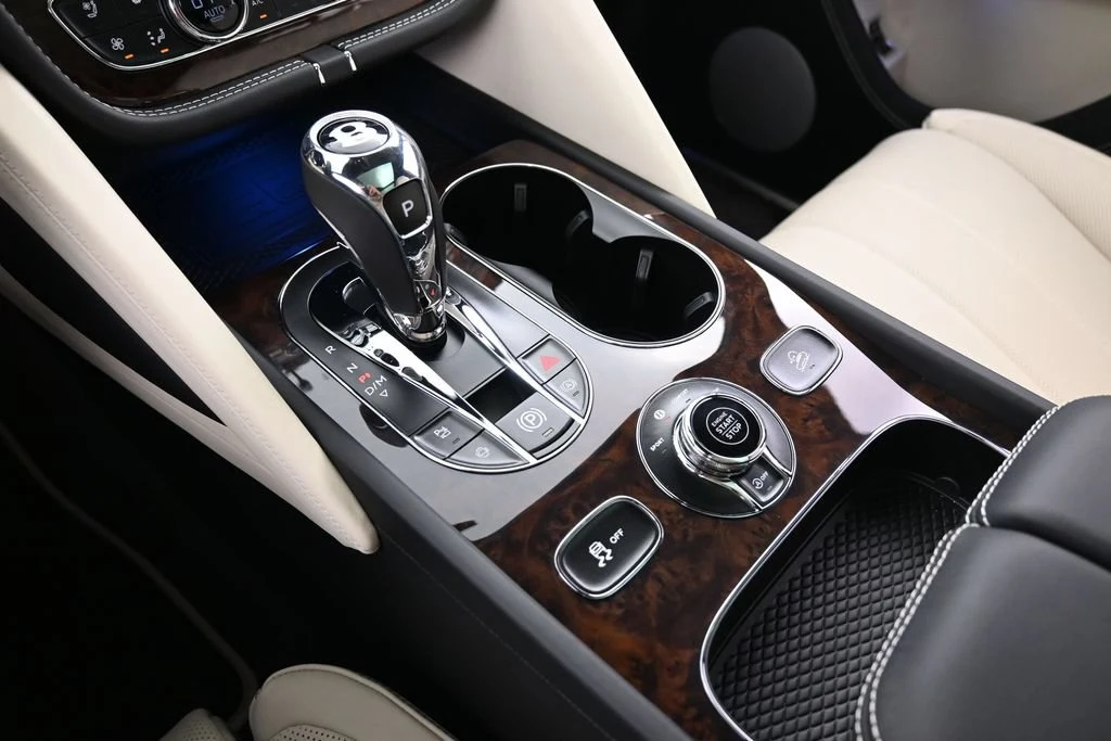 2026 Bentley Bentayga V8 interior, center console, Linen