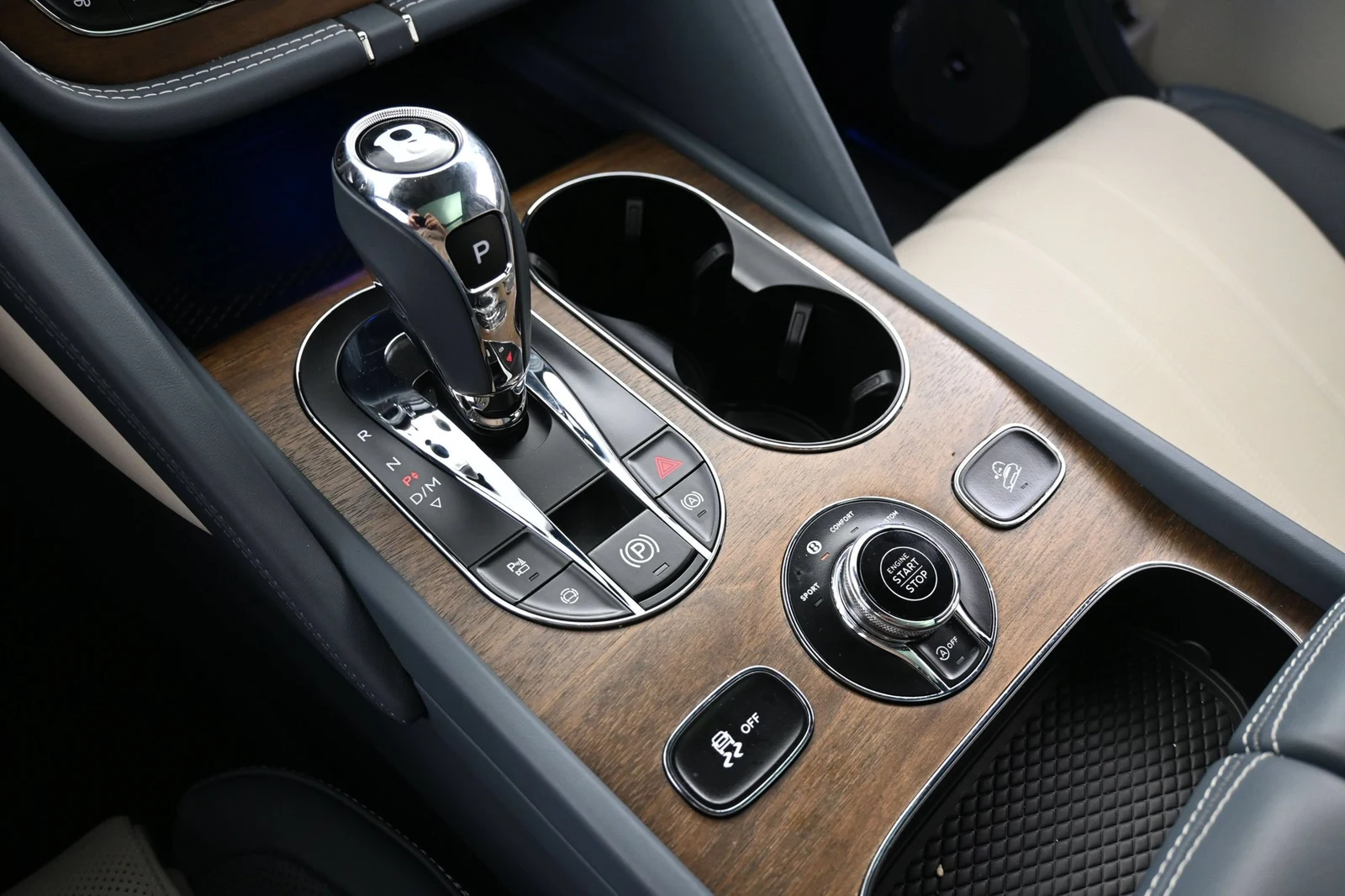 2025 Bentley Bentayga EWB Azure interior, center console, Linen