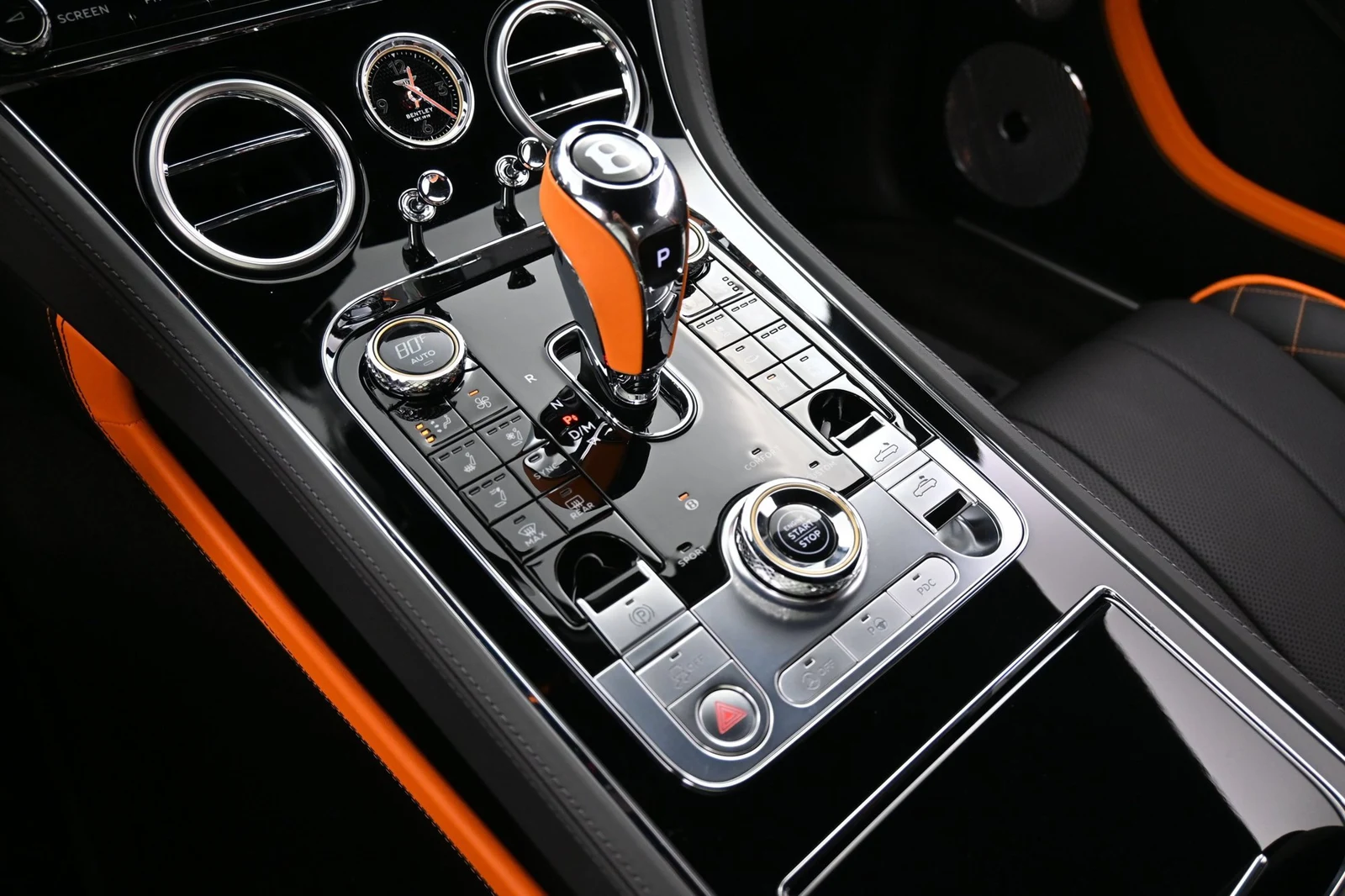 2023 Bentley Continental GTC Speed interior, center console, Mandarin by Mulliner