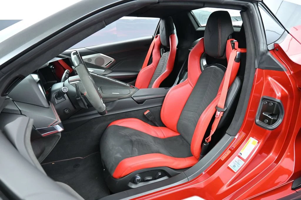 2025 Chevrolet Corvette Z06 Convertible interior, seats, Jet Black Interior/Adrenaline Red Seats