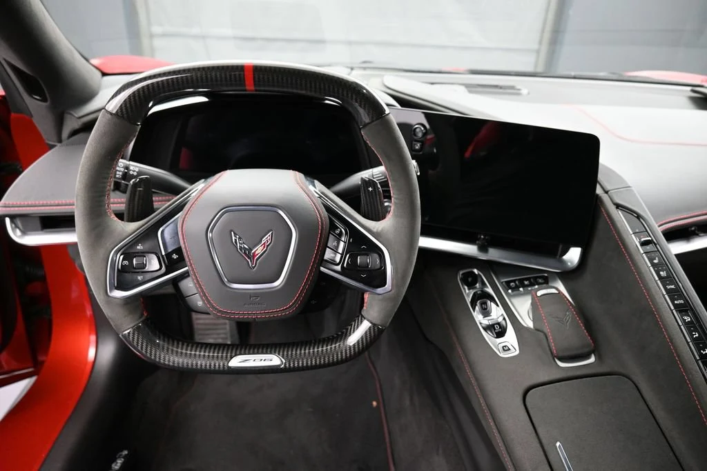 2025 Chevrolet Corvette Z06 Convertible interior, dashboard, Jet Black Interior/Adrenaline Red Seats