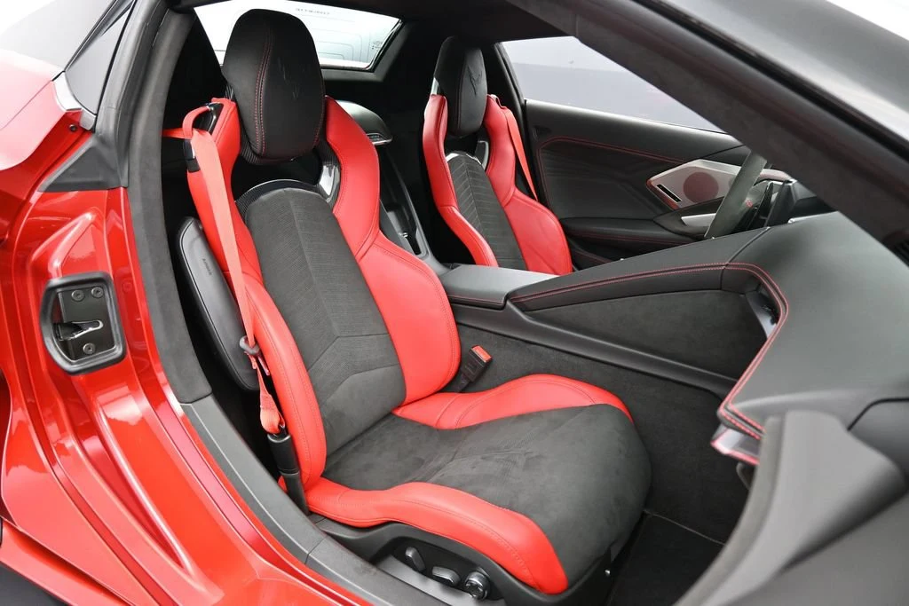 2025 Chevrolet Corvette Z06 Convertible interior, seats, Jet Black Interior/Adrenaline Red Seats