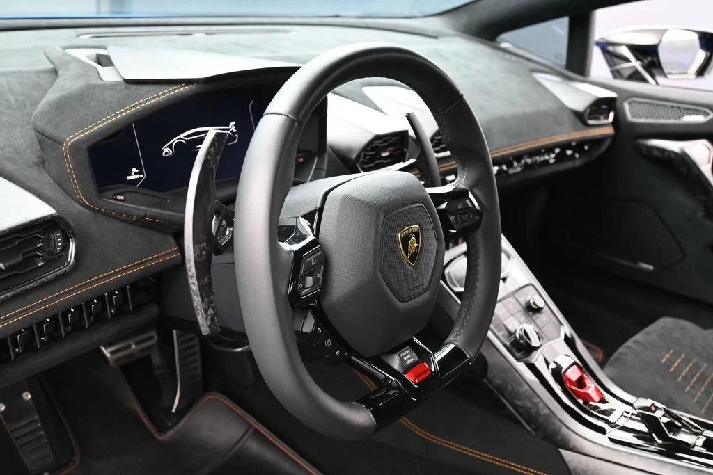 2018 Lamborghini Huracán Performante interior, Arancio Leonis/Nero Ade