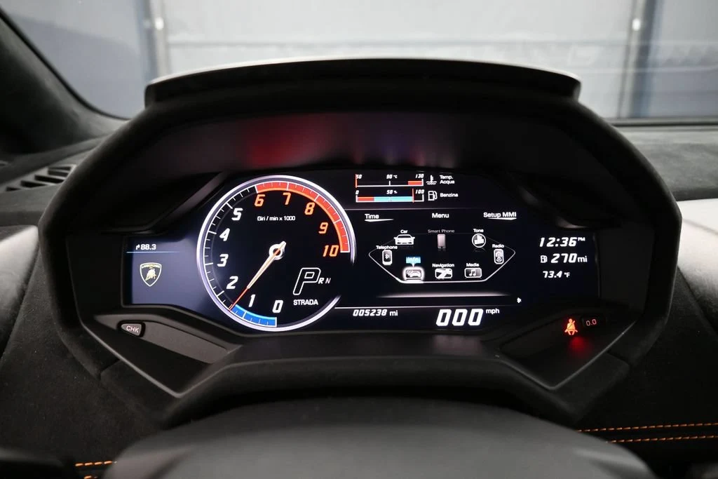2018 Lamborghini Huracán Performante interior, Arancio Leonis/Nero Ade