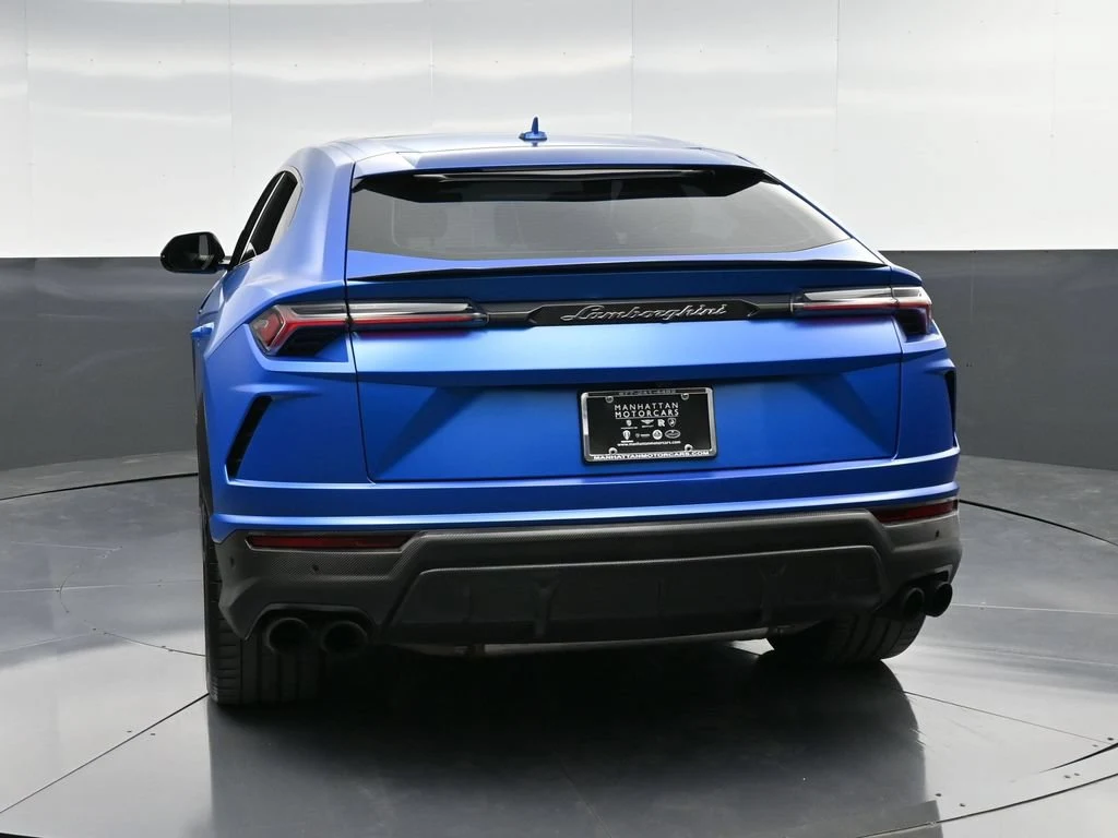 2021 Lamborghini Urus, rear three-quarter view, Blue