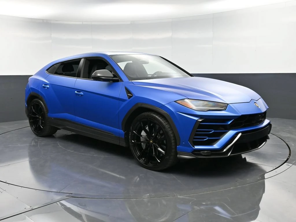 2021 Lamborghini Urus for sale, front three-quarter view, Blue