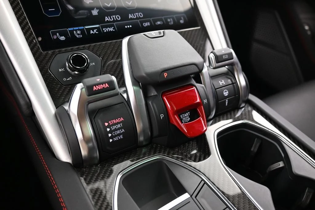 2023 Lamborghini Urus S interior, center console, Nero Ade