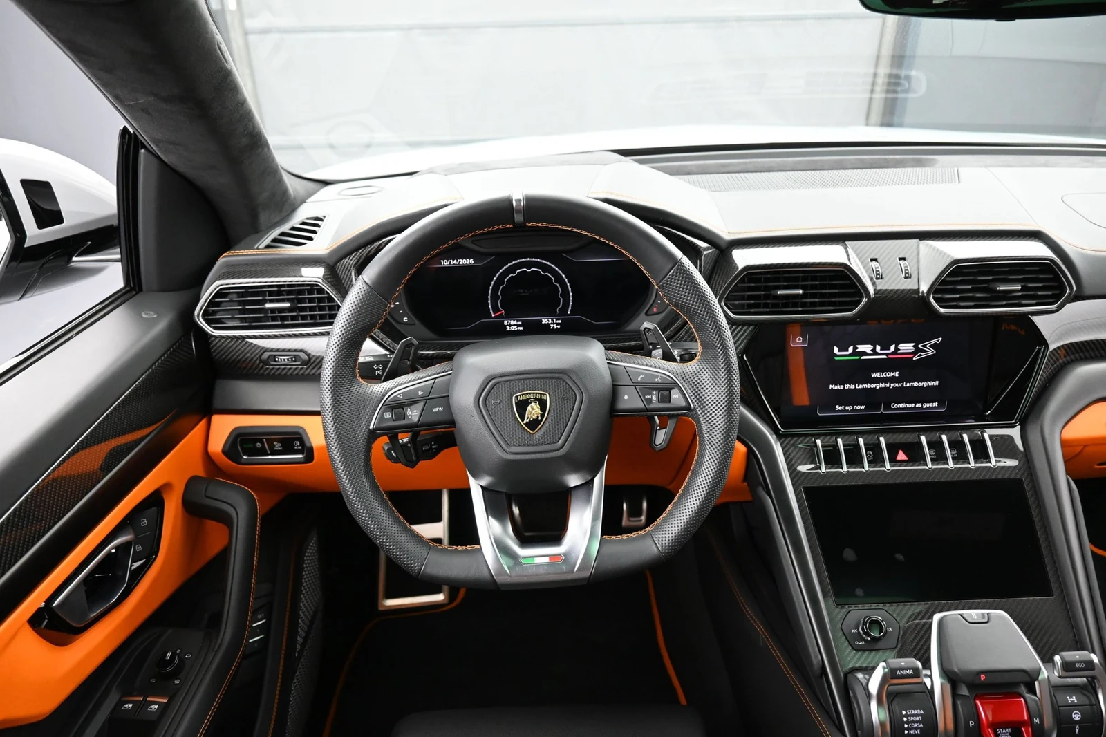 2024 Lamborghini Urus S interior, Nero Ade/Arancio Leonis