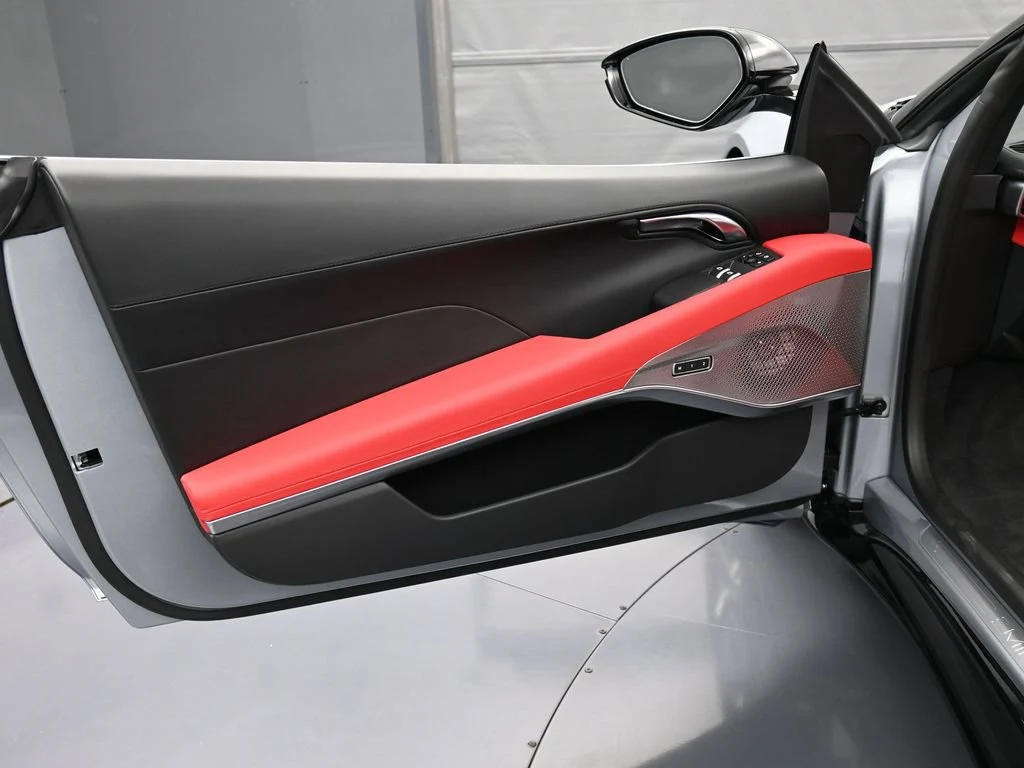 2025 Lotus Emira V6 interior, door panel, Red Leather