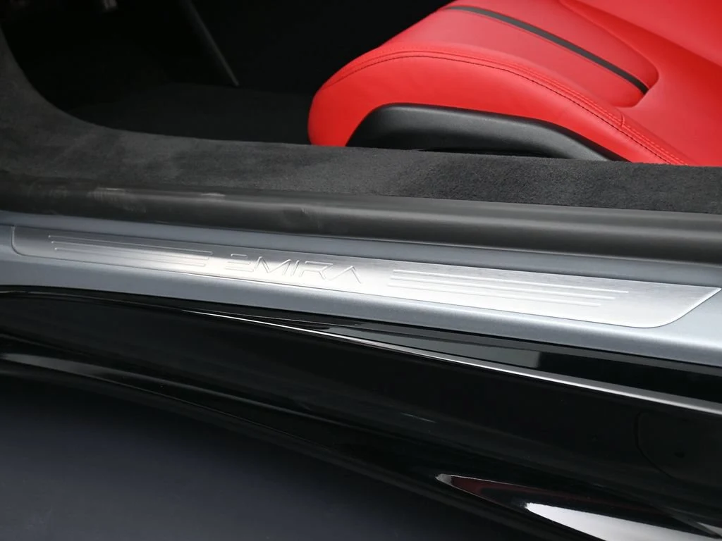 2025 Lotus Emira V6 interior, door sill, Red Leather