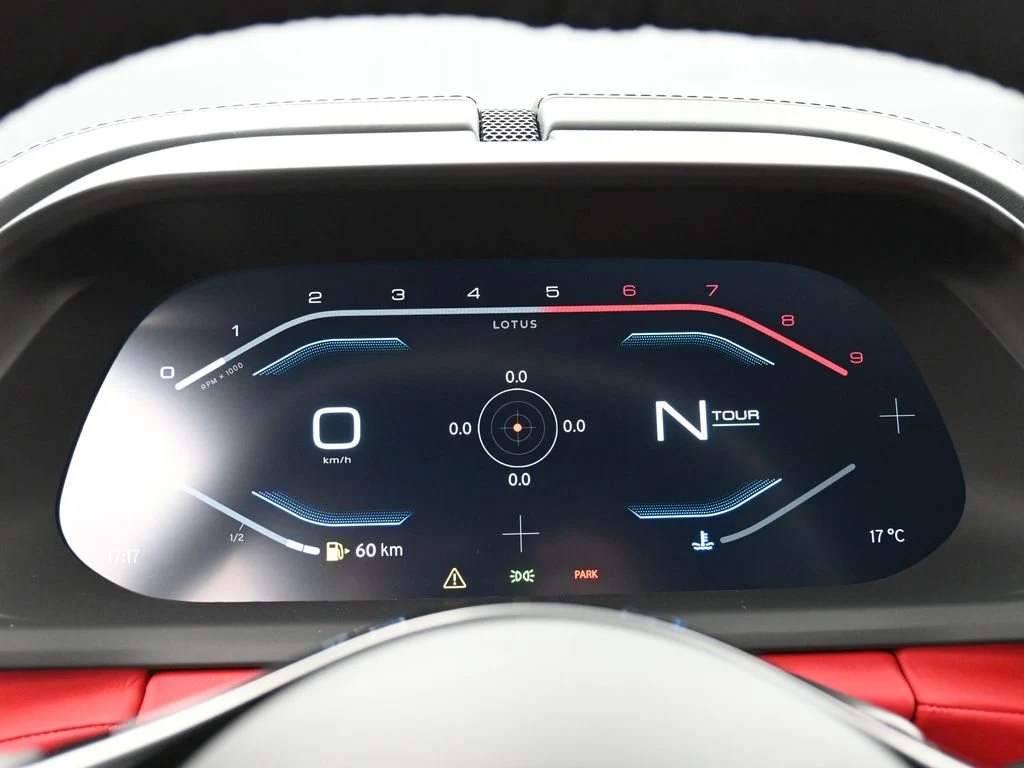 2025 Lotus Emira V6 interior, Red Leather