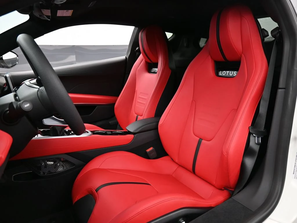 2025 Lotus Emira V6 interior, seats, Red Leather