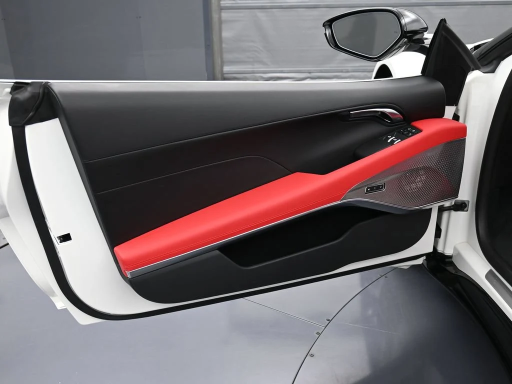2025 Lotus Emira V6 interior, door panel, Red Leather