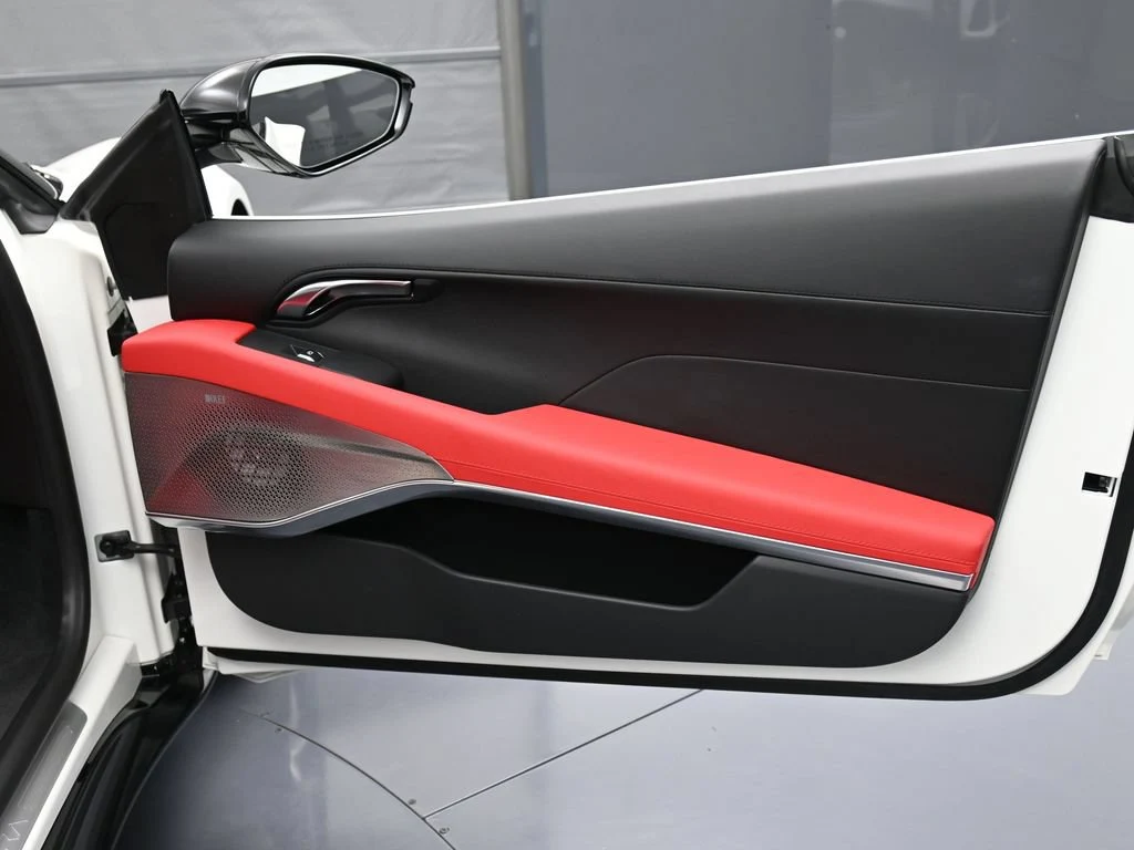 2025 Lotus Emira V6 interior, door panel, Red Leather