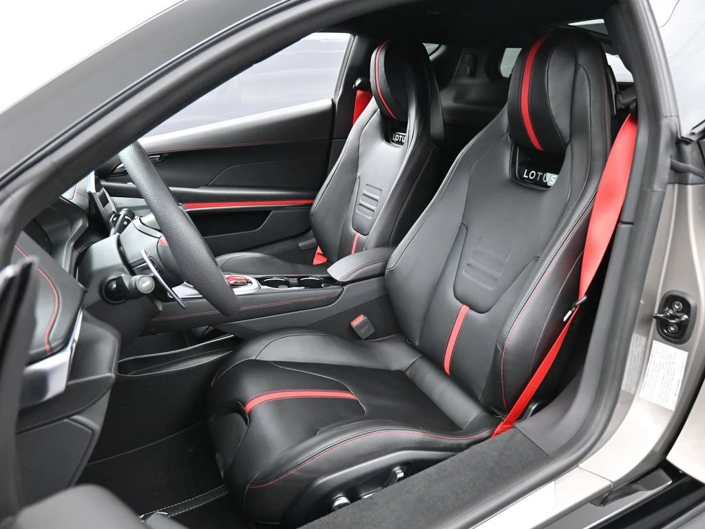 2026 Lotus Emira Turbo SE interior, seats, Black Leather with Red Accents