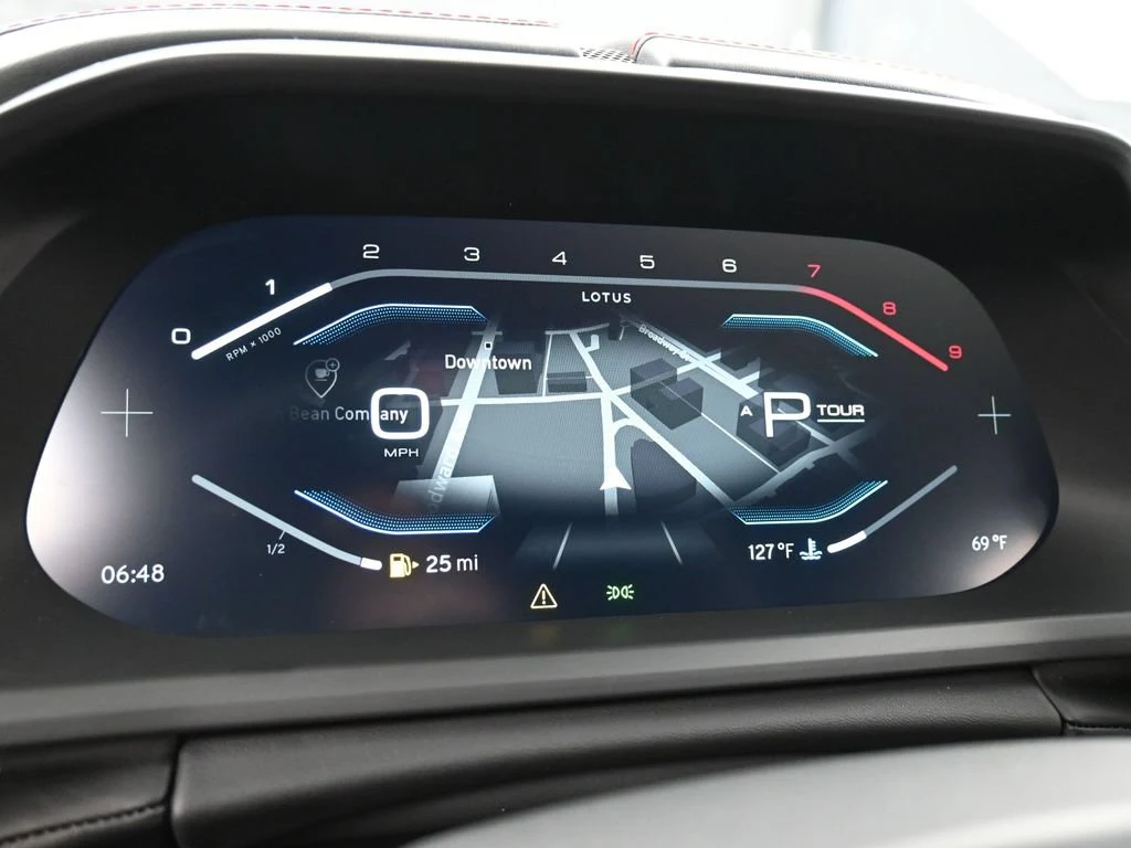 2026 Lotus Emira Turbo SE interior, Black Leather with Red Accents